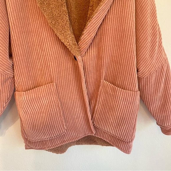 ba&sh Blush Corduroy Teddy Jacket plush pink size XS great condition - Picture 3 of 8